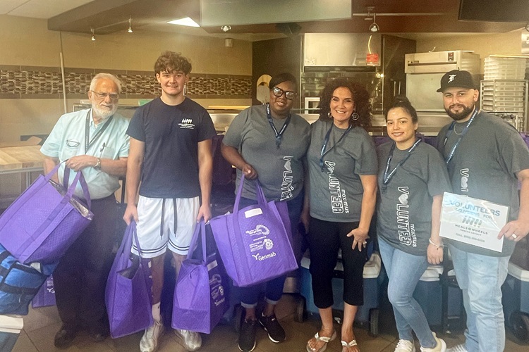 Meals on Wheels staff, Foundation Ambassador/Operations Manager Taniel Bennett, Director of Operations Donnakim Pulgiano, CSR’s Marely Irias, and Luis Rivera.
